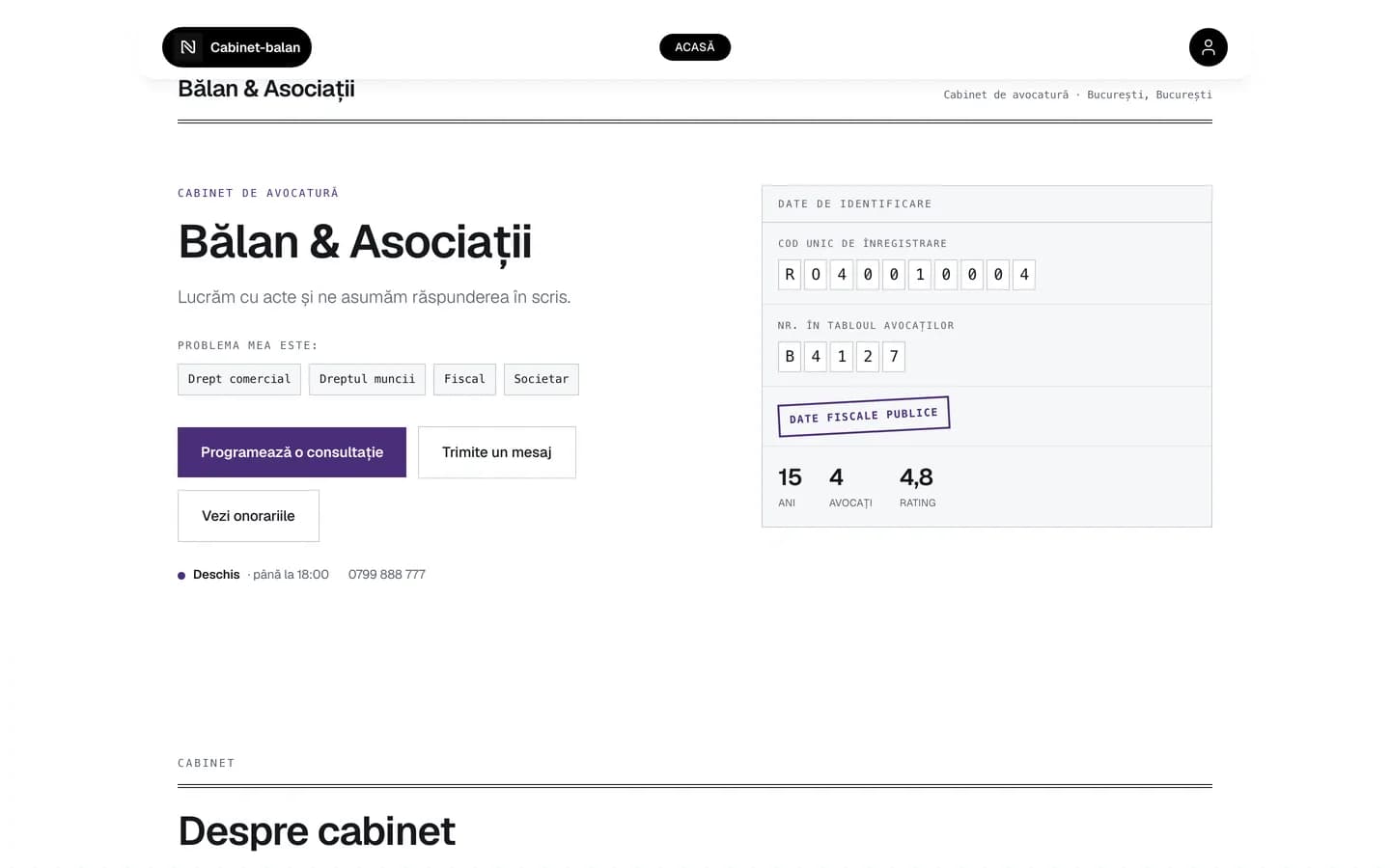 Cabinet avocatură