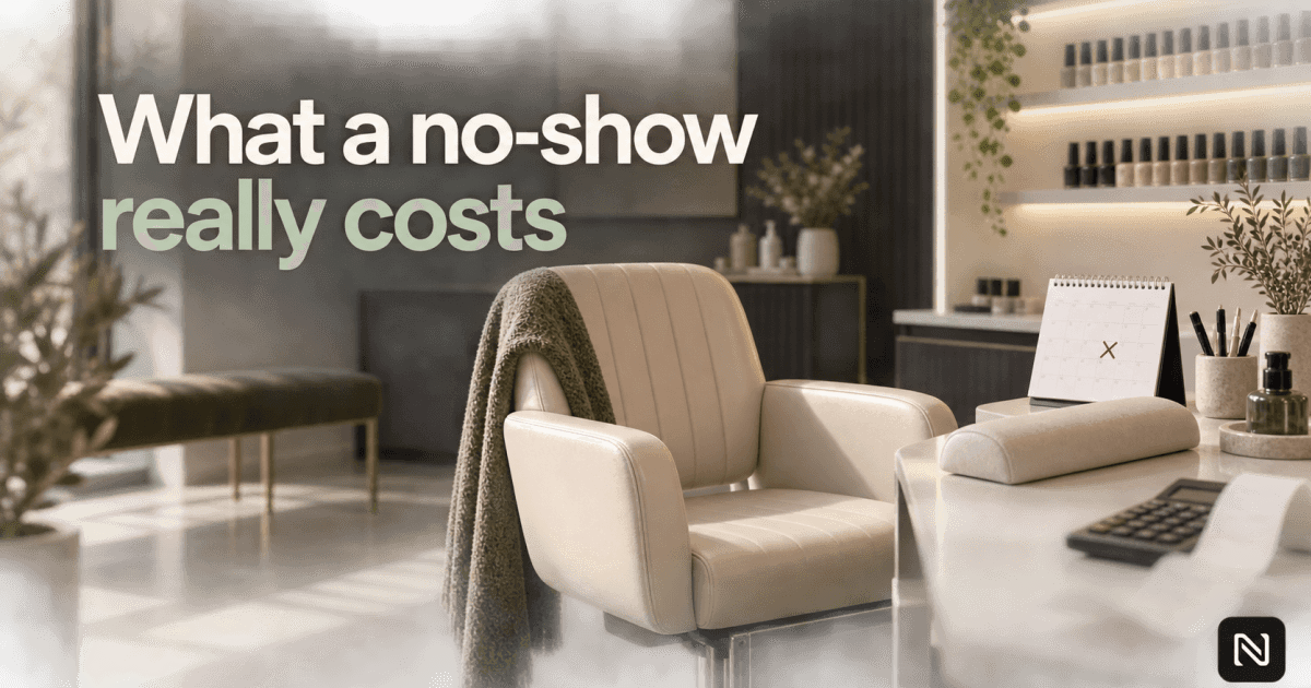 Simple calculation of what a salon no-show costs.