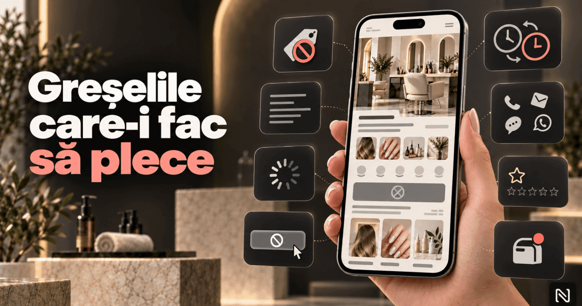 Greșeli frecvente pe site-urile de saloane care fac vizitatorii să plece.