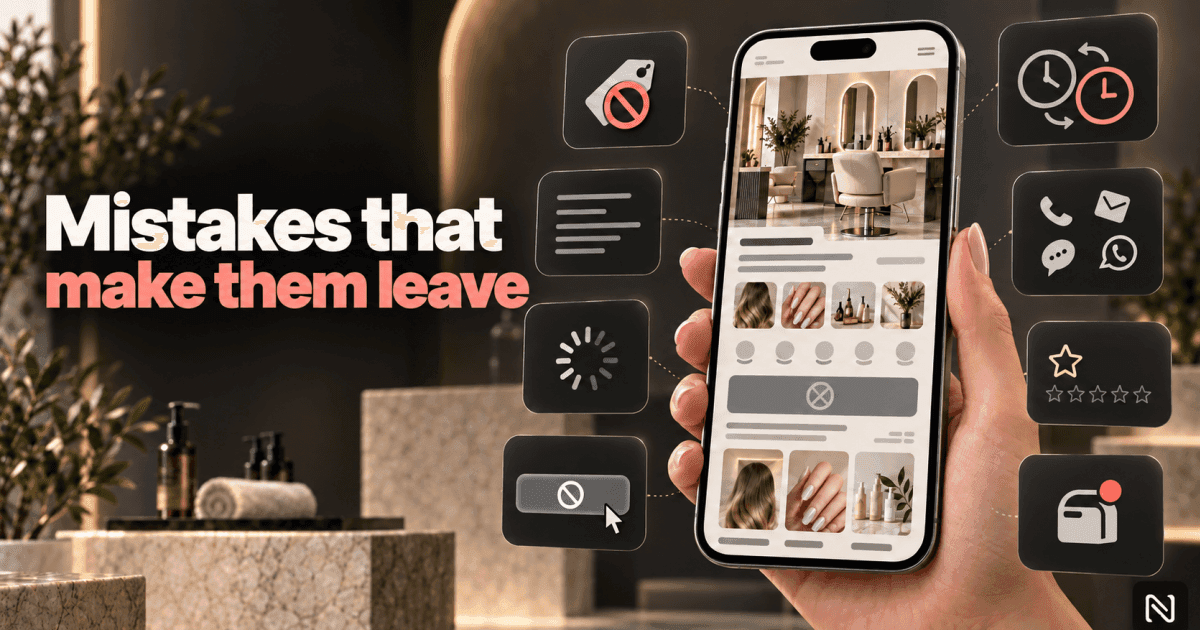 Common salon website mistakes that make visitors leave.