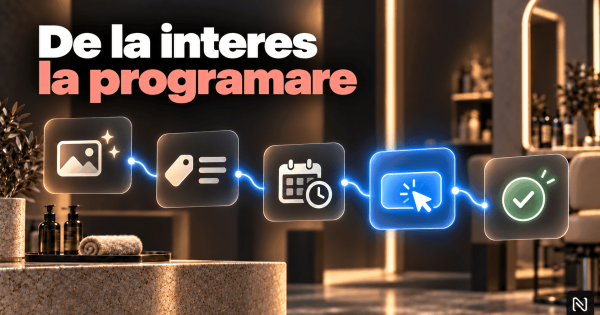 Ce lipsește pe pagina unui salon între interes și programarea efectivă.